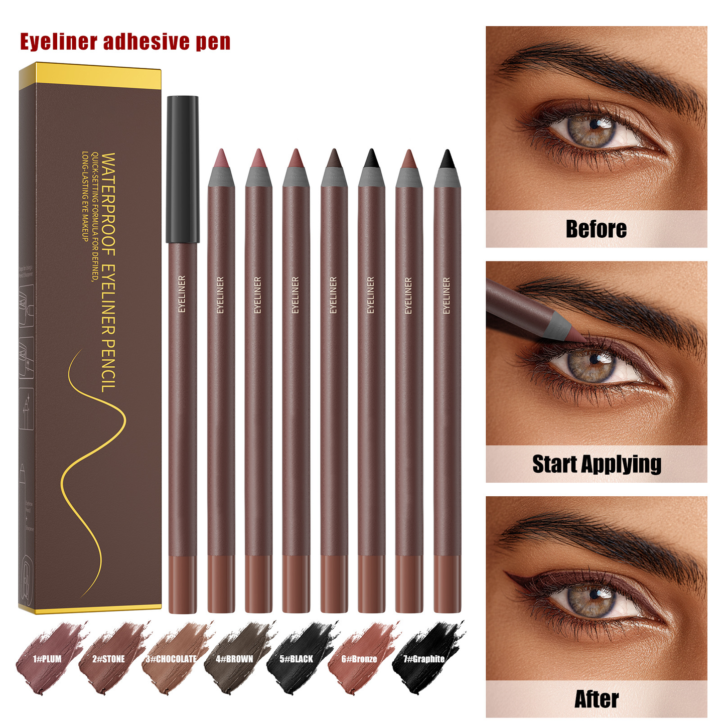 ✨ Last Day Buy 1 Get 1 Free$12.49 Each . 🎀 24-Hour Waterproof Eyeliner — Sharpenable Pencil