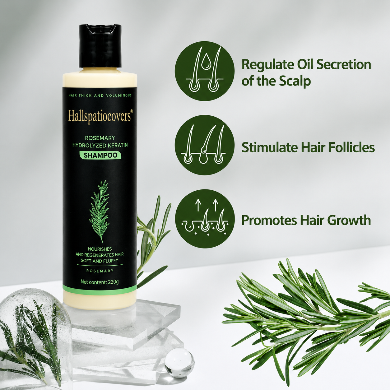 🔥Last Day!Buy 1 Get 1 Free For Only $19.99 Each🔥Rosemary Shampoo | Hair Growth & Anti-Dandruff Scalp Treatment