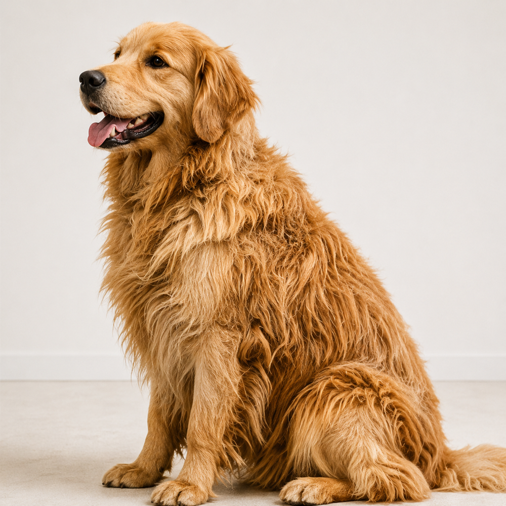 Before grooming pet coat